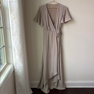 Show Me Your Mumu Sophia Wrap Dress Flutter Sleeves Lined Dance Wedding Size M